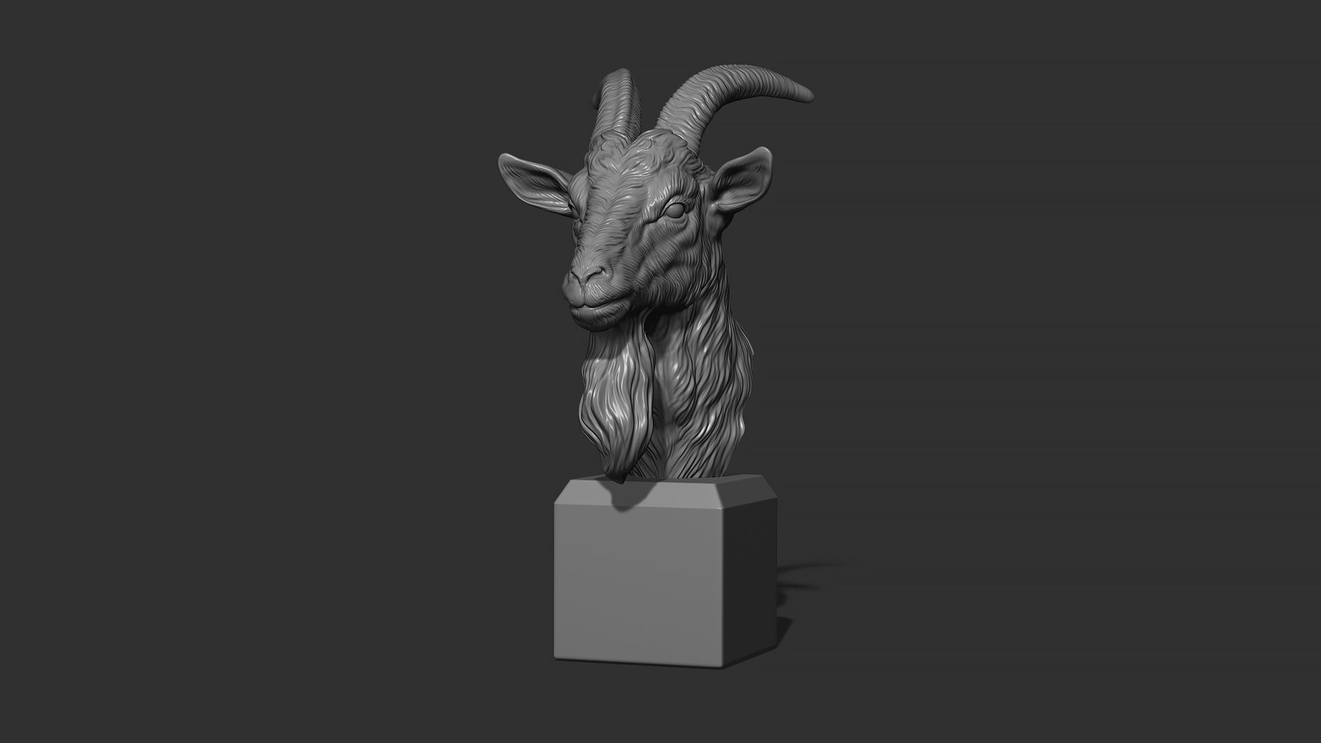 Goat head bust 3D print model_13