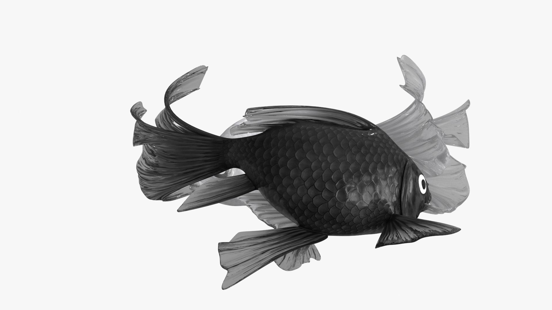 Yin Yang Black White Low-poly 3D model_7