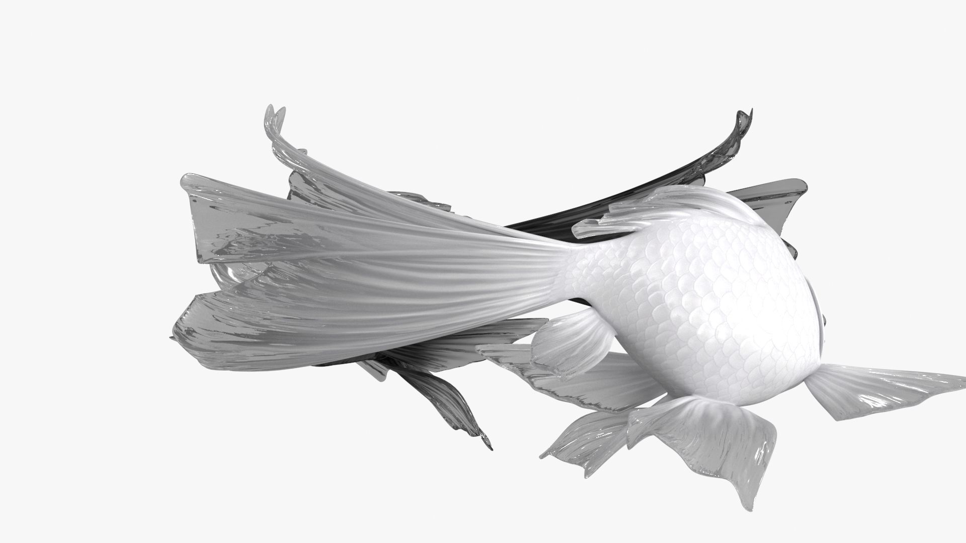 Yin Yang Black White Low-poly 3D model_14