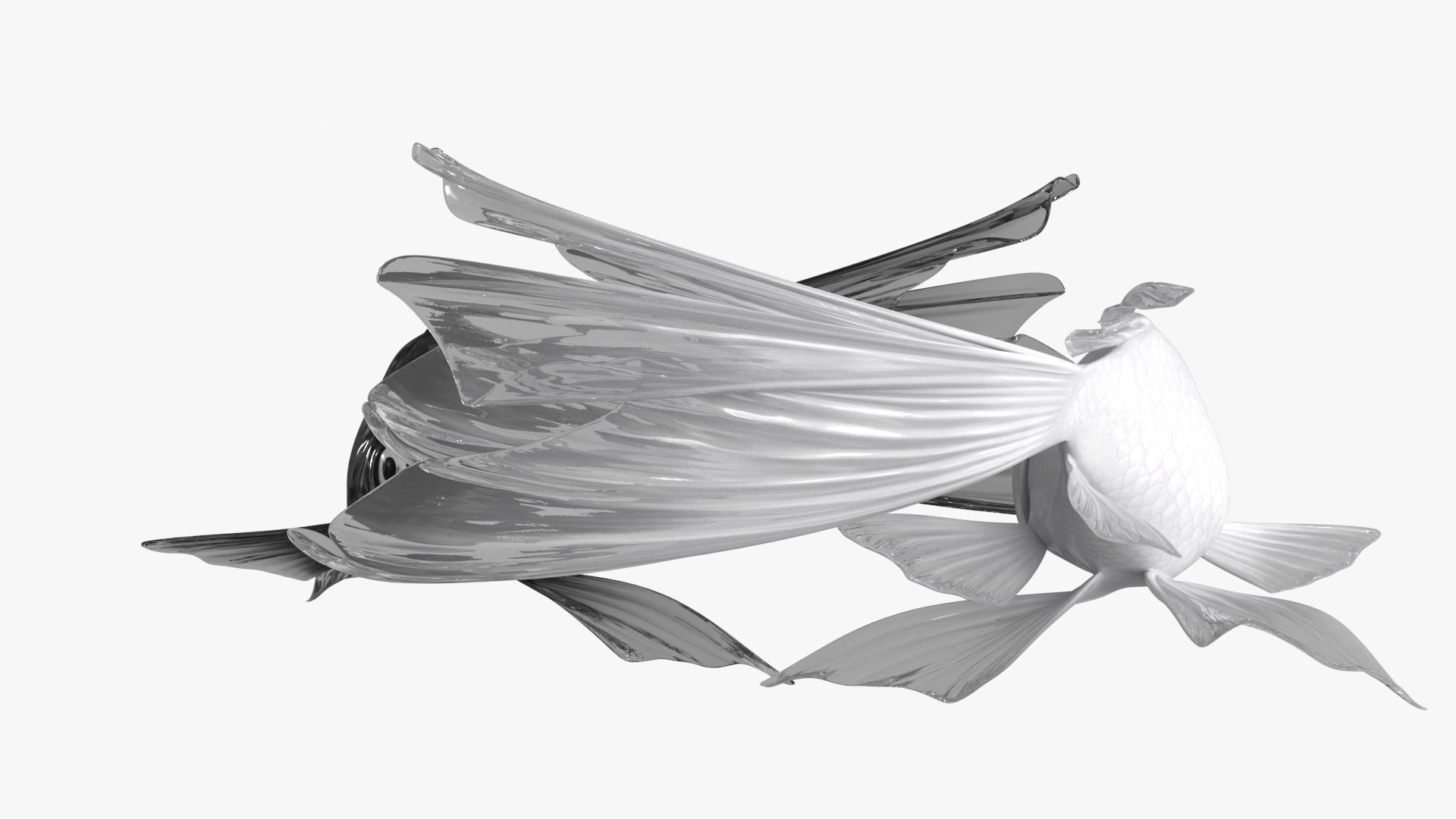 Yin Yang Black White Low-poly 3D model_15