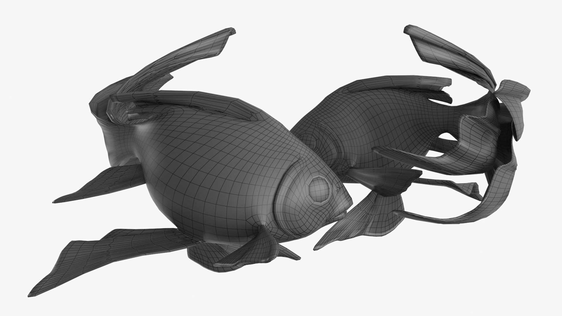 Yin Yang Black White Low-poly 3D model_18