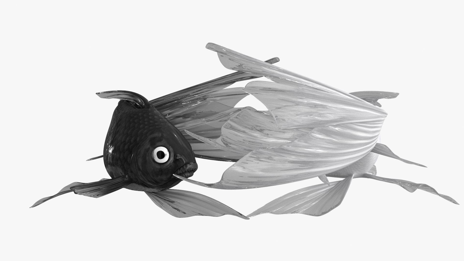 Yin Yang Black White Low-poly 3D model_16