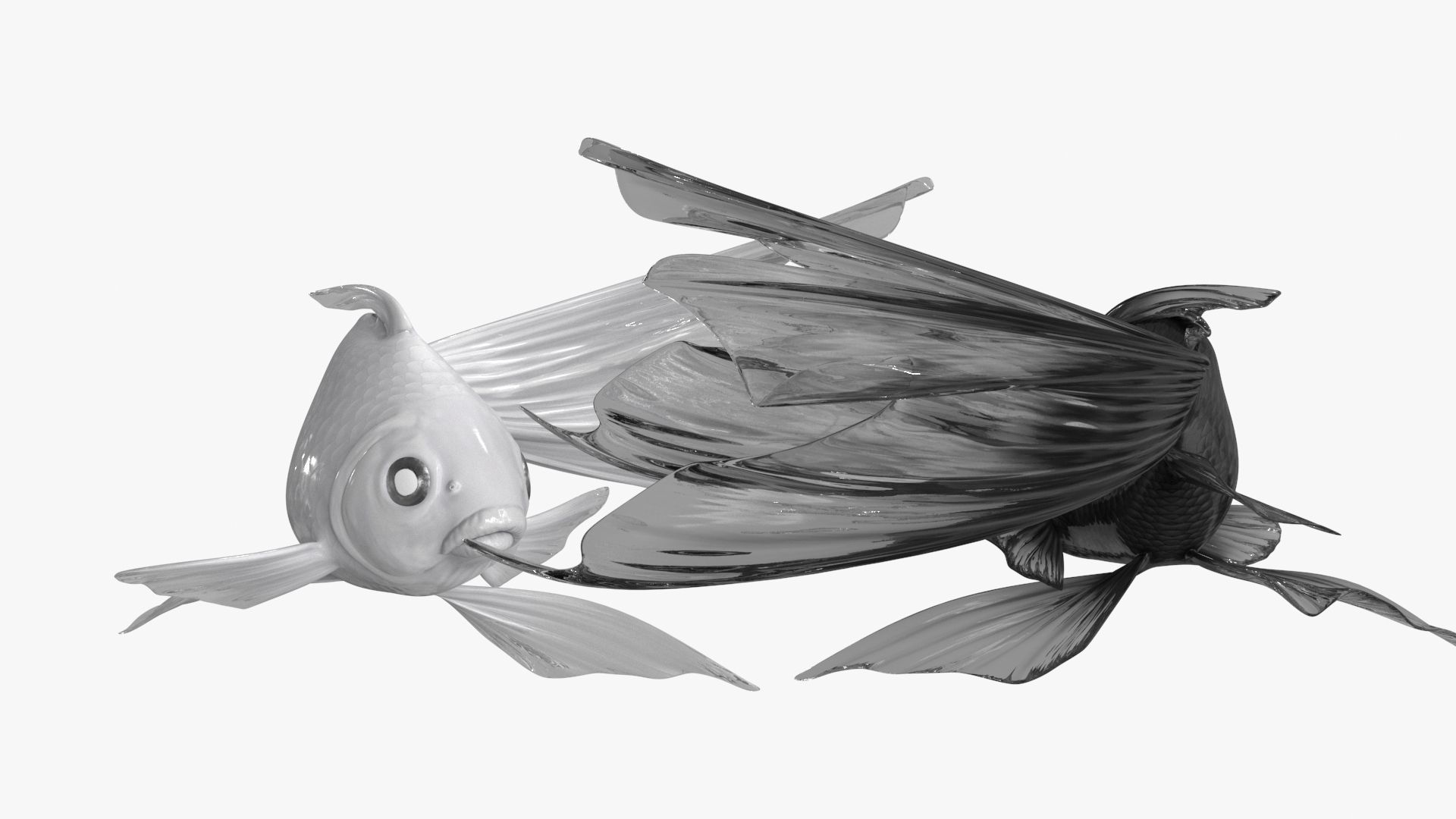 Yin Yang Black White Low-poly 3D model_10