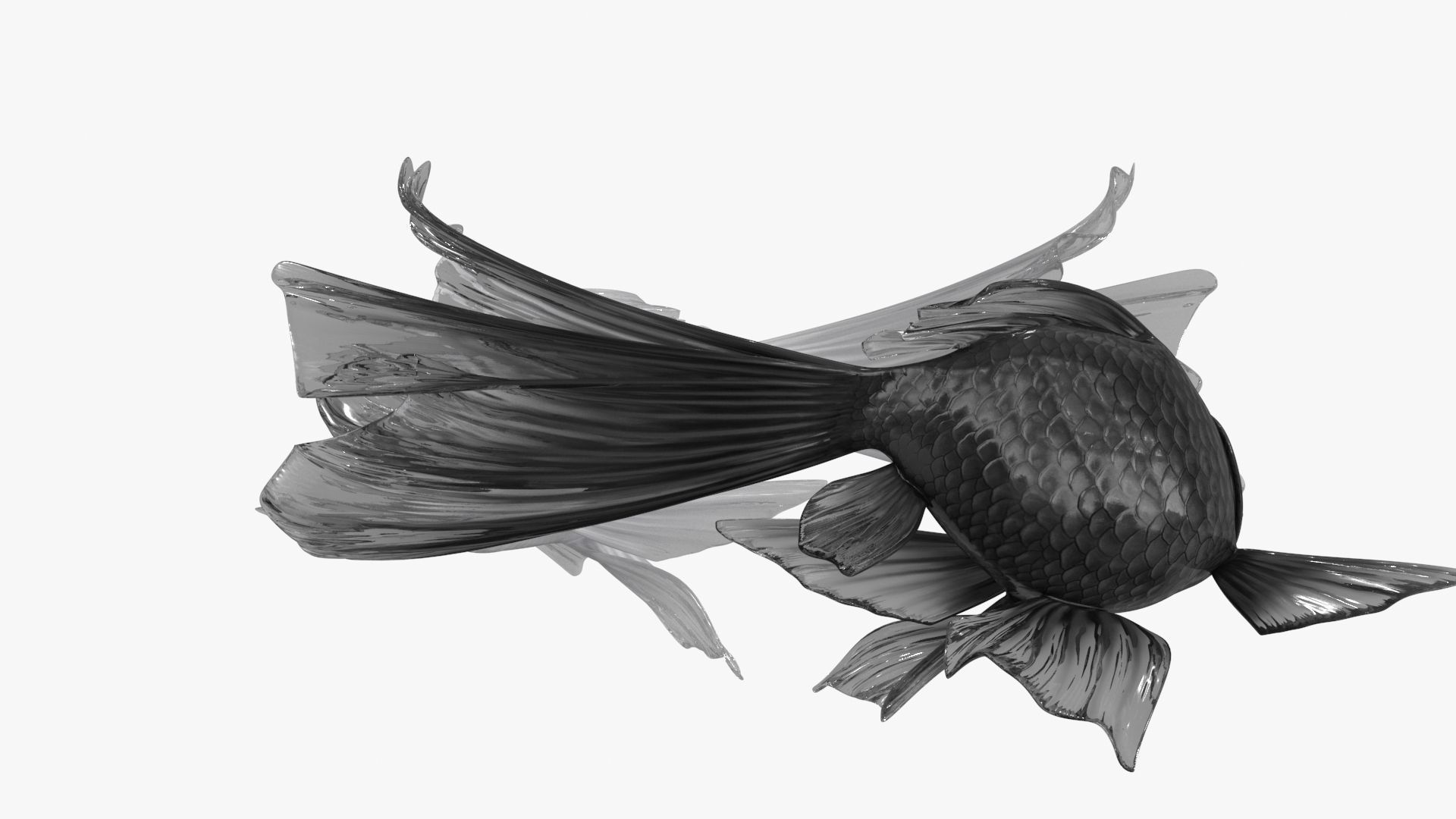 Yin Yang Black White Low-poly 3D model_8