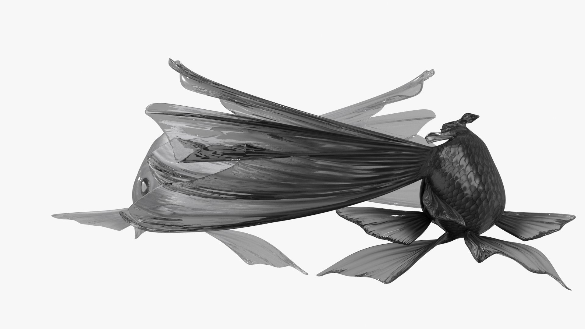 Yin Yang Black White Low-poly 3D model_9