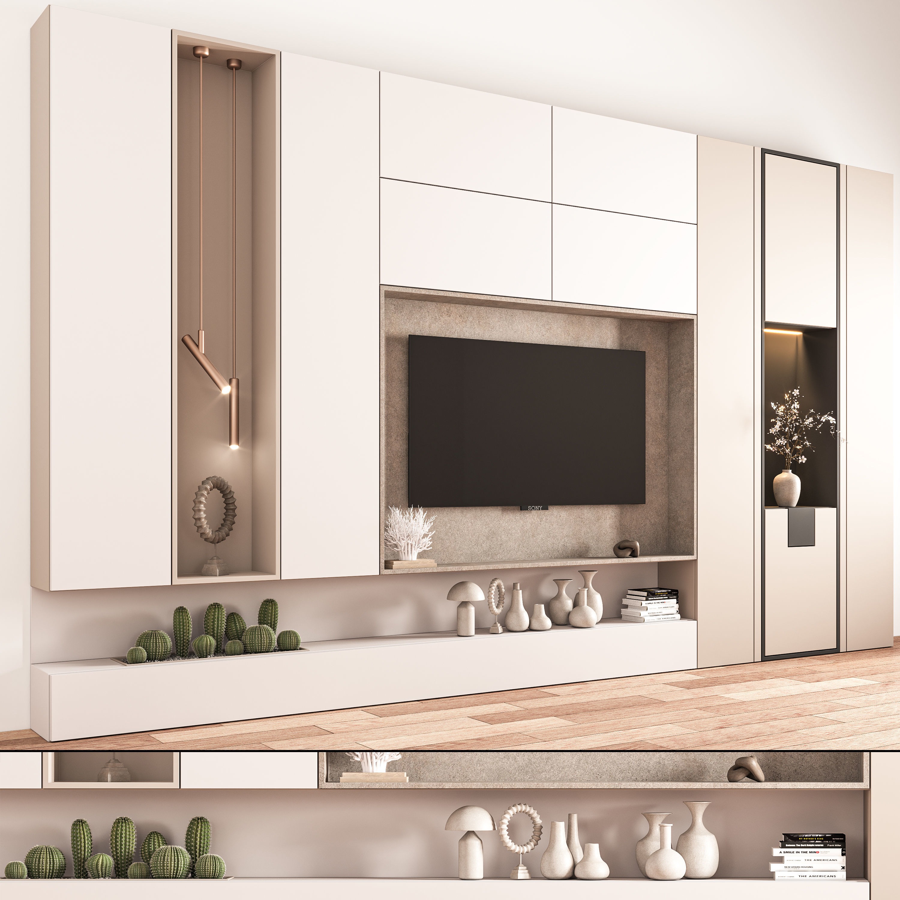 Tv Wall Set 04 3D model_1