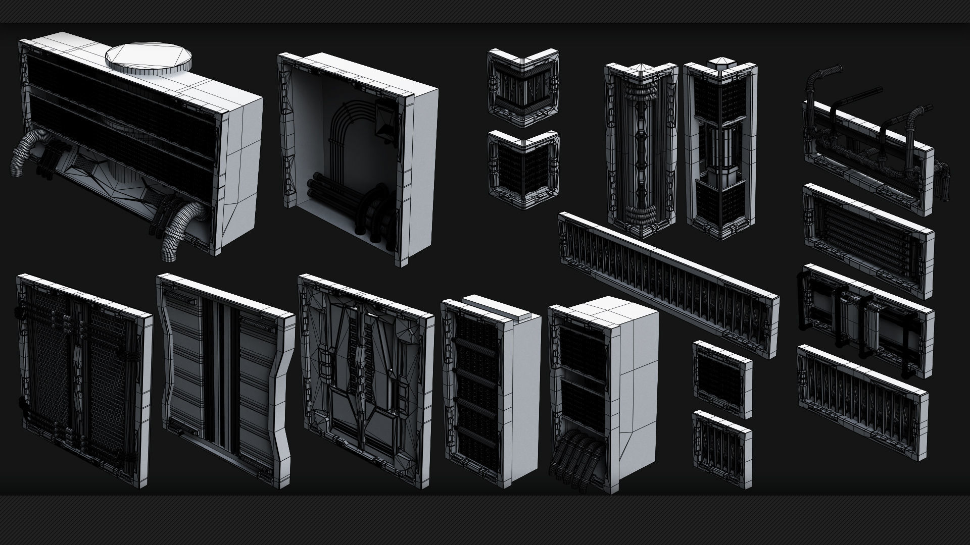 110 Sci-Fi Panels - KITBASH - VOL 07 3D model_16