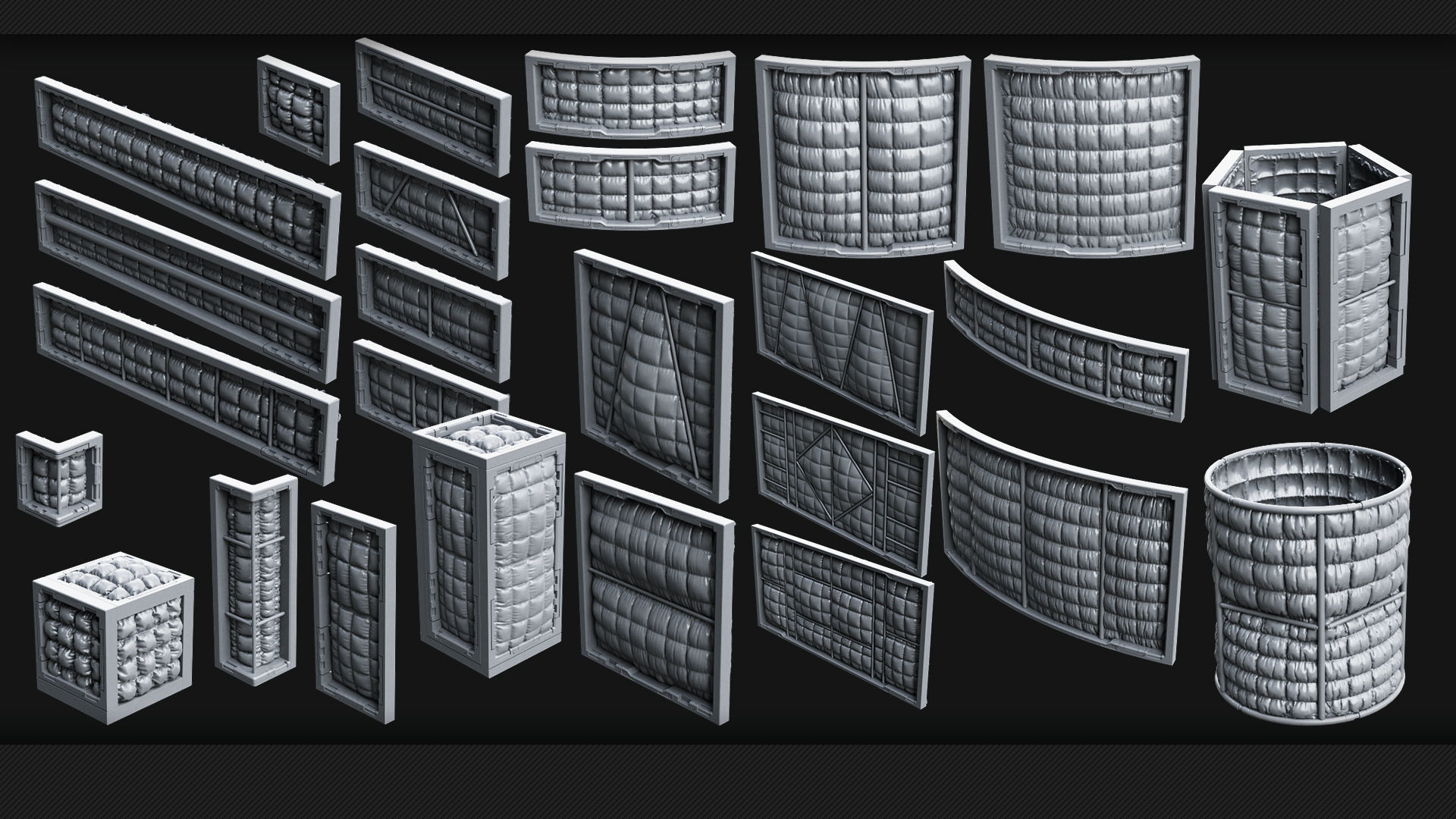 110 Sci-Fi Panels - KITBASH - VOL 07 3D model_19