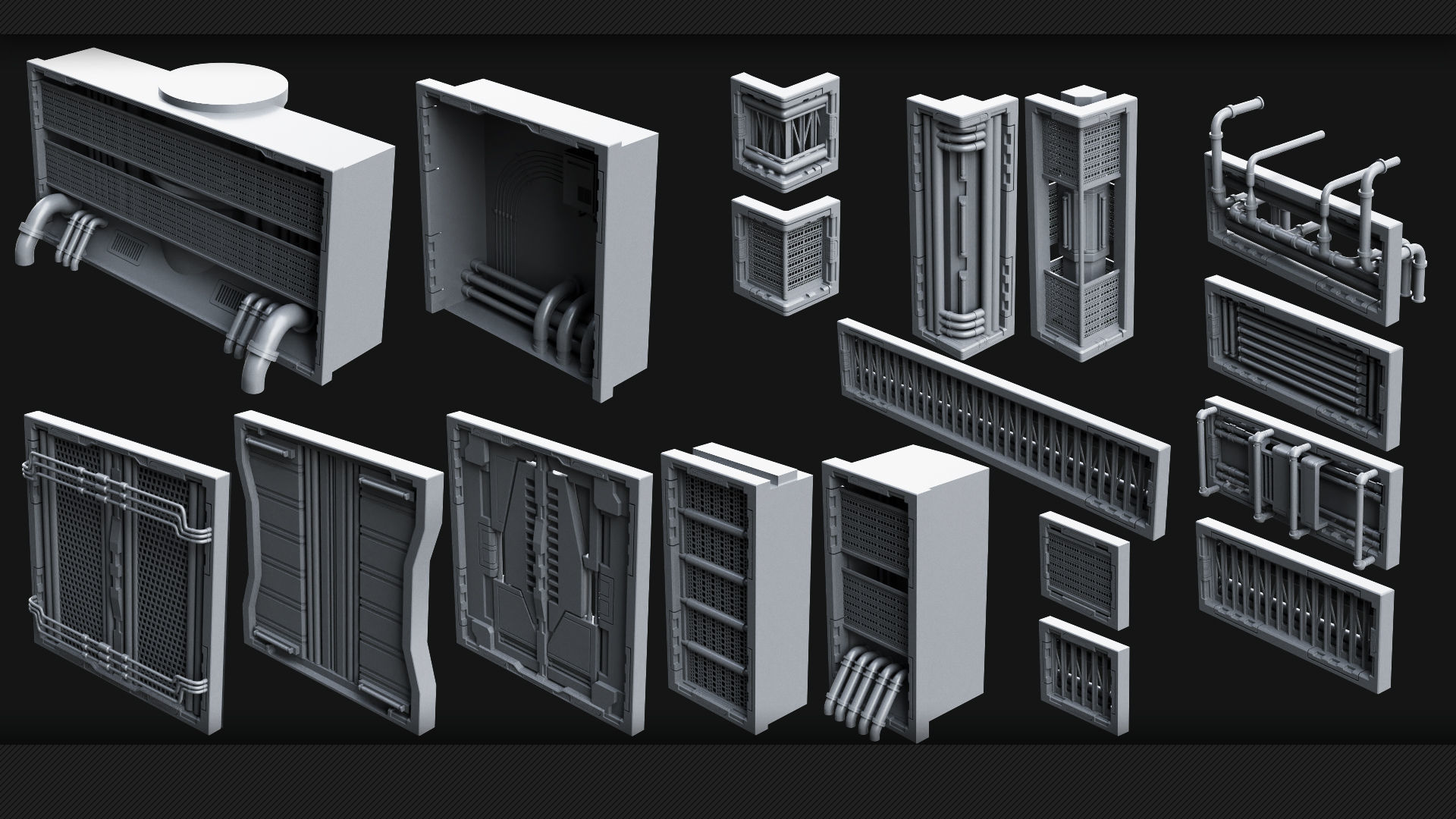 110 Sci-Fi Panels - KITBASH - VOL 07 3D model_17