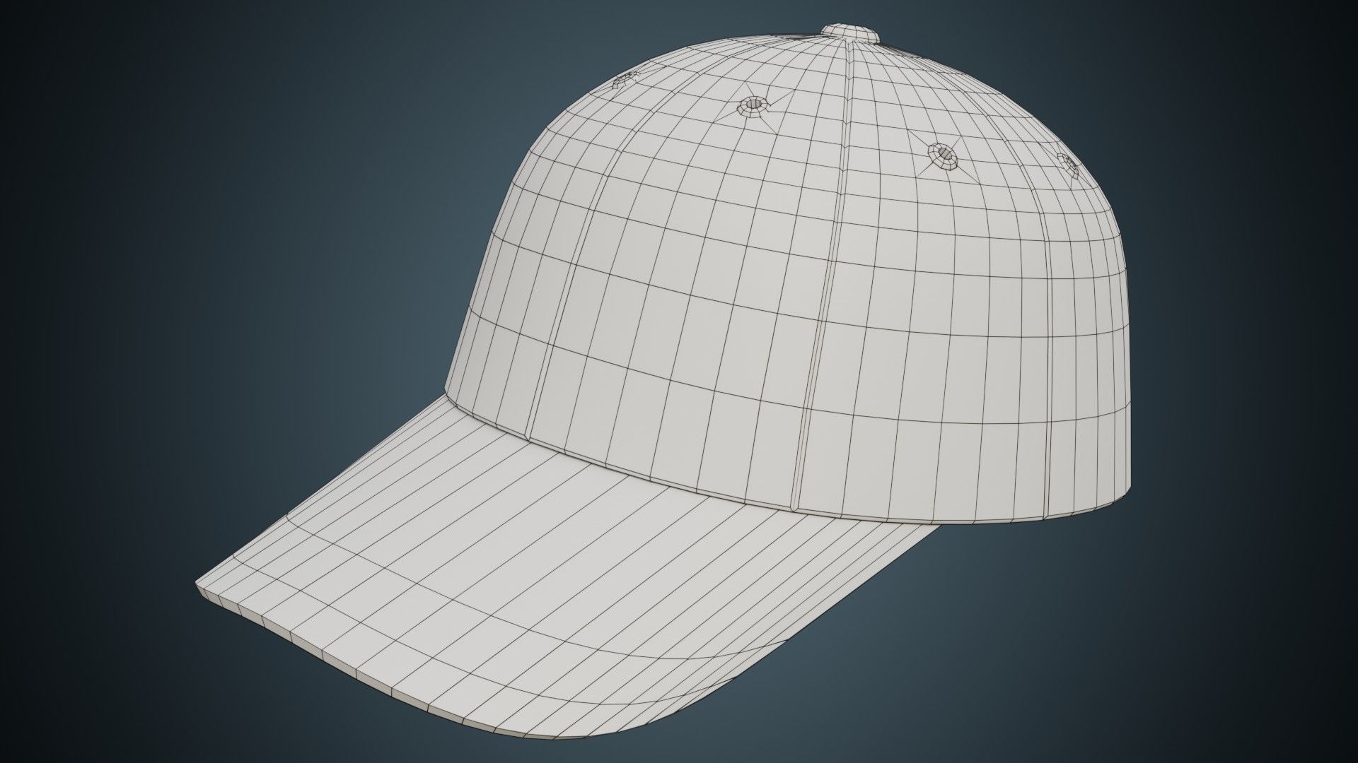 Baseball Cap 1B Low-poly 3D model_8