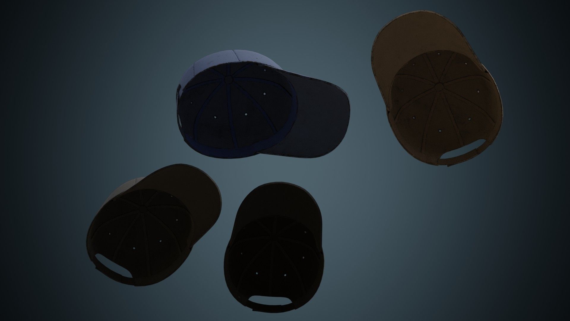 Baseball Cap 1B Low-poly 3D model_2