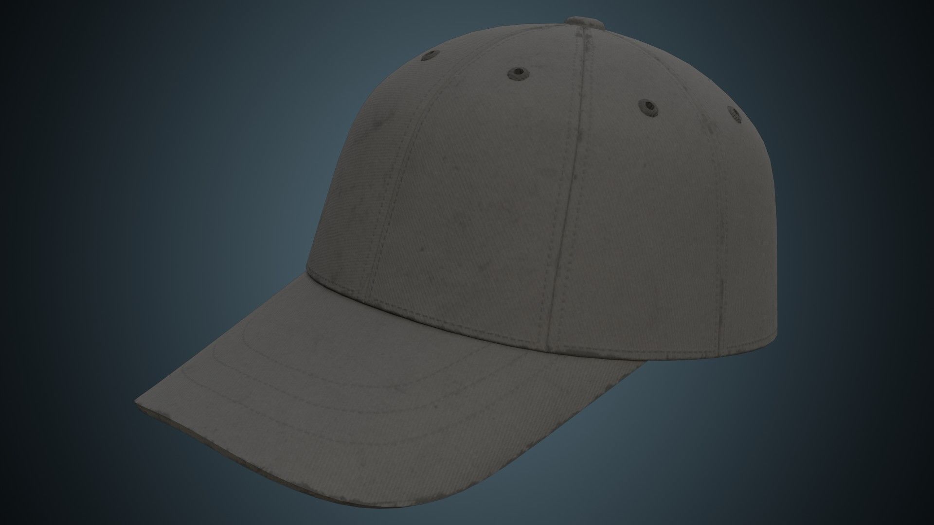 Baseball Cap 1B Low-poly 3D model_3