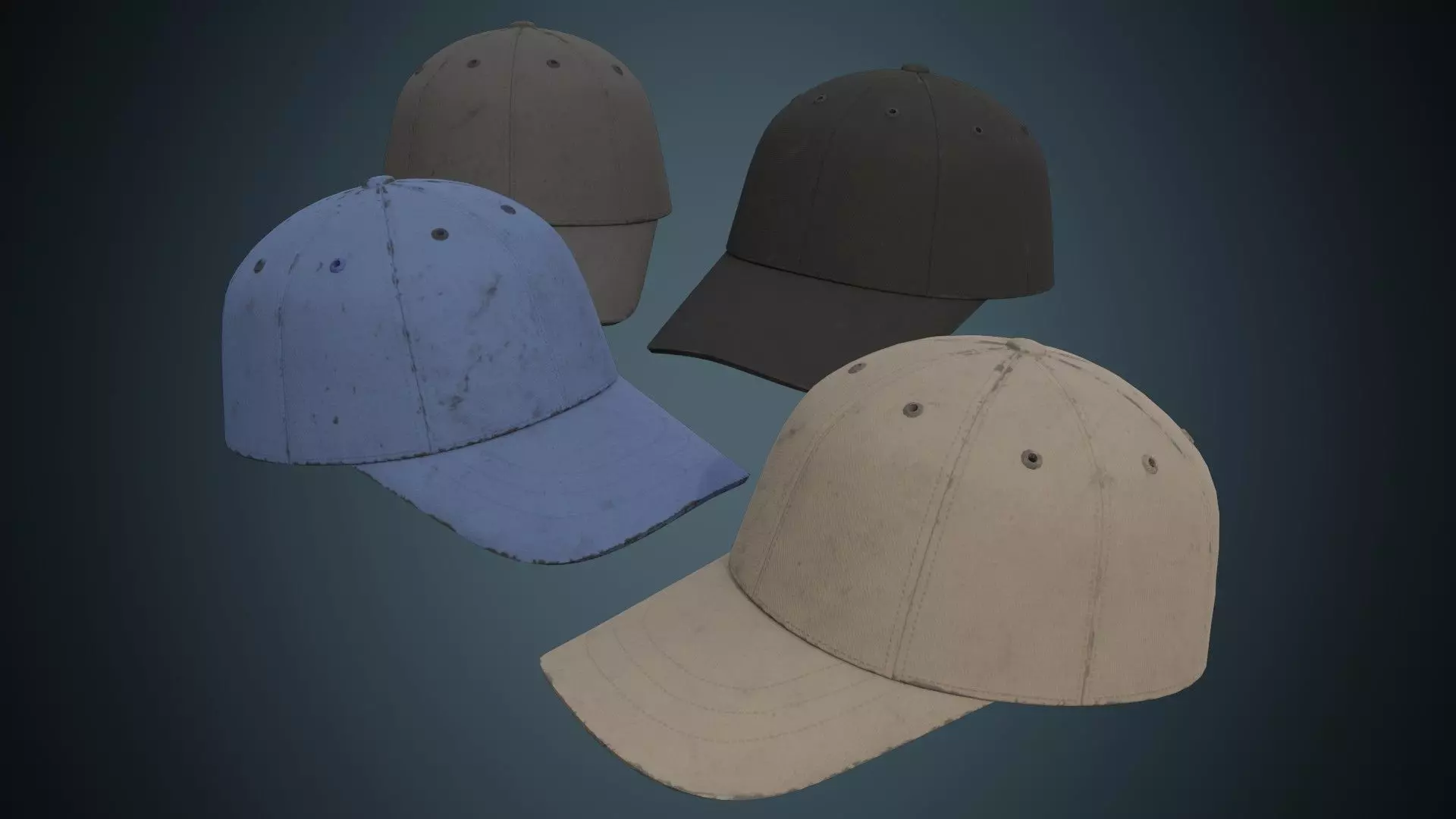 Baseball Cap 1B Low-poly 3D model_0