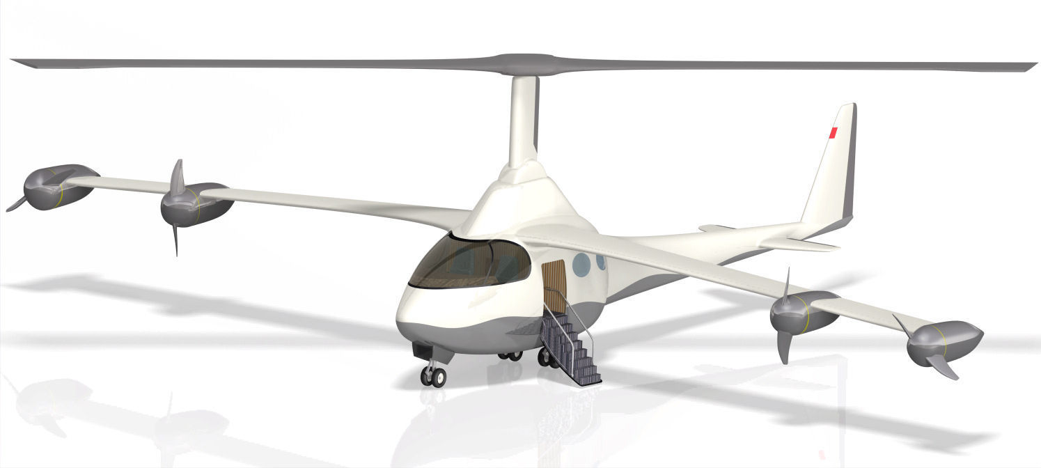 eVTOL Airplane 3D model_6