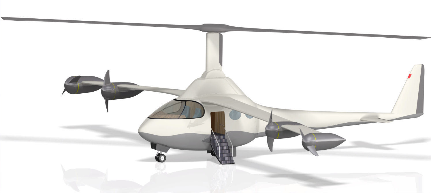 eVTOL Airplane 3D model_7