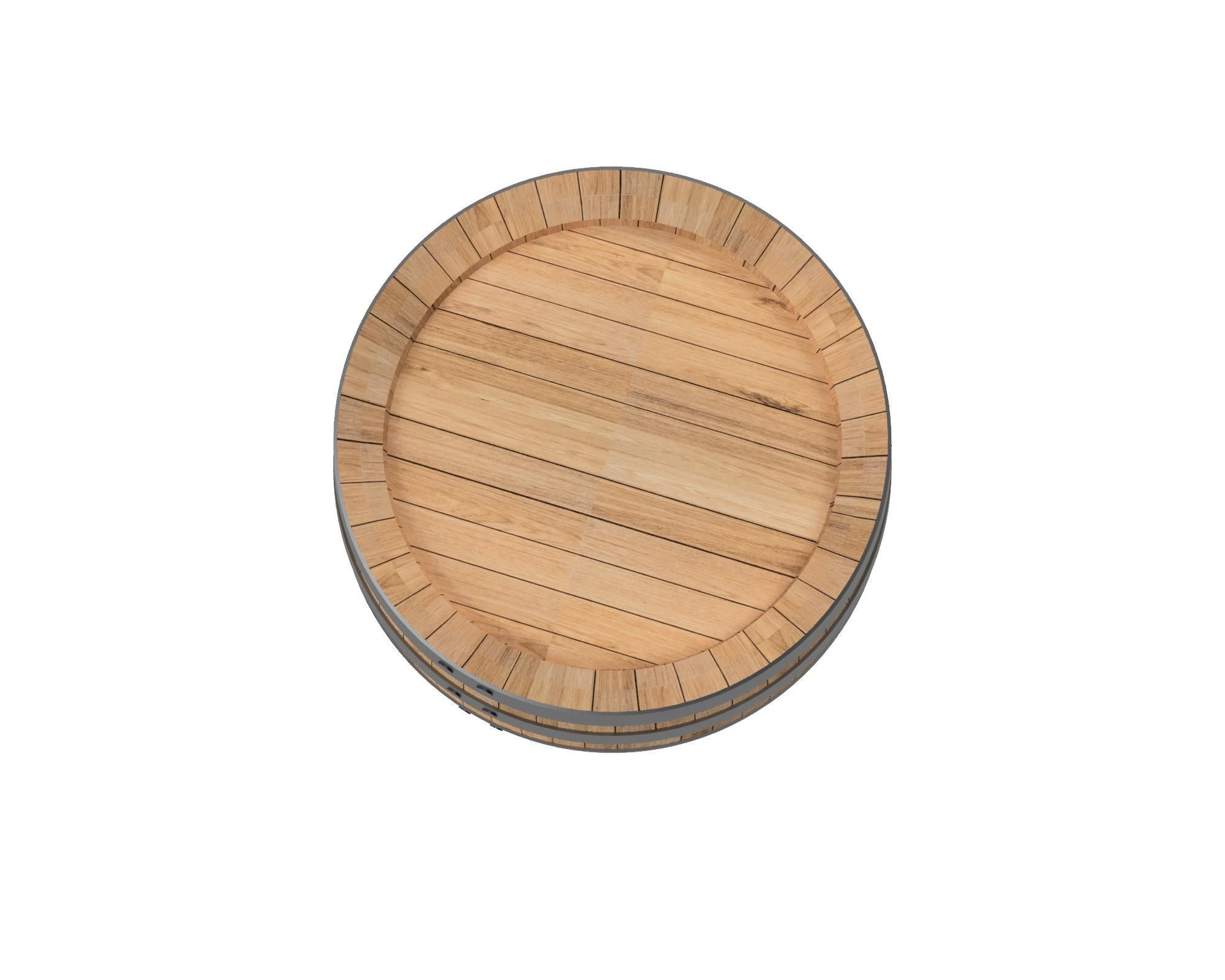 Wooden barrel Low-poly 3D model_2