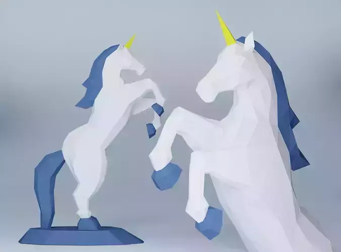 Papercraft BIG UNICORN Low Poly Papercraft Horse Digital 