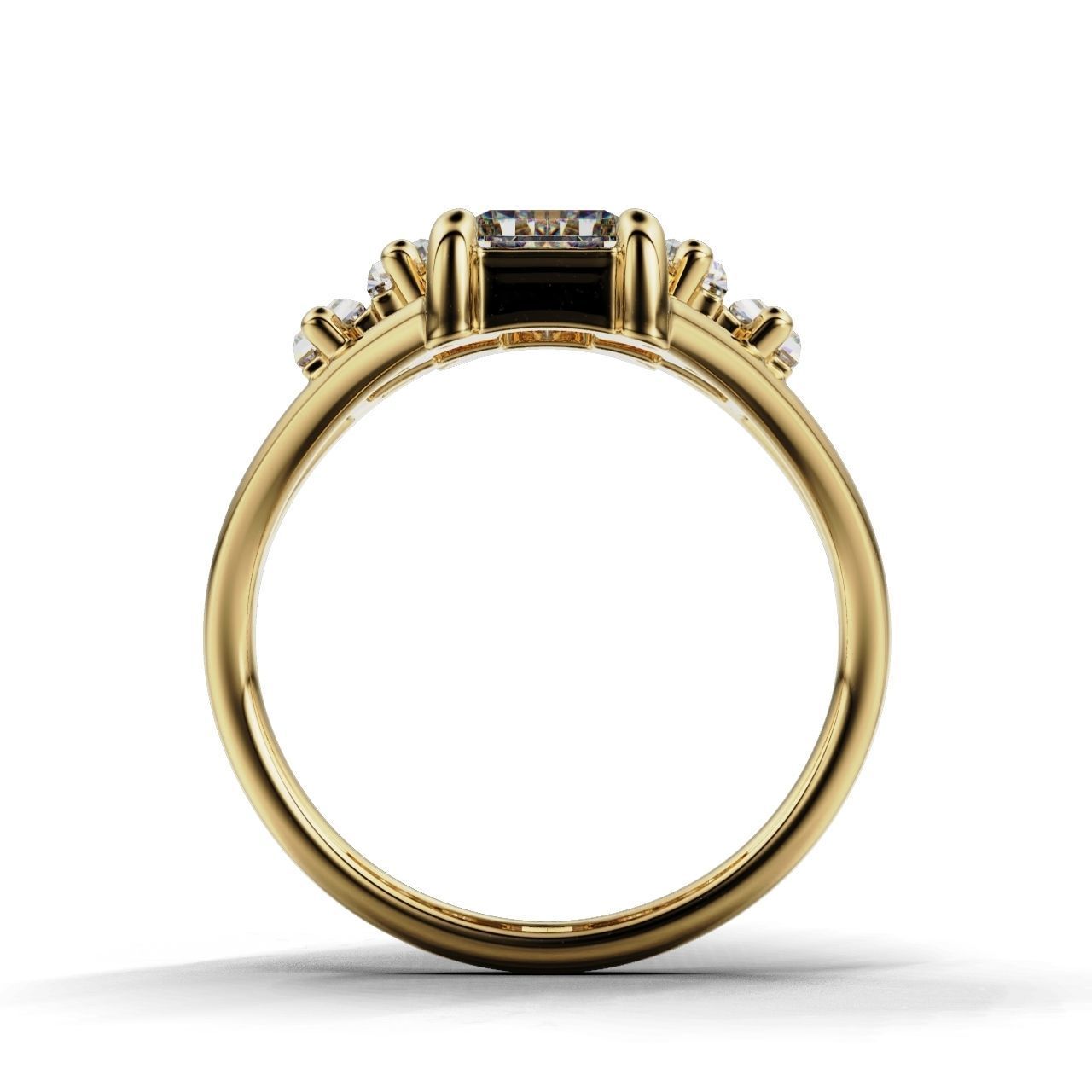 Ring  Baguette 3D print model_9