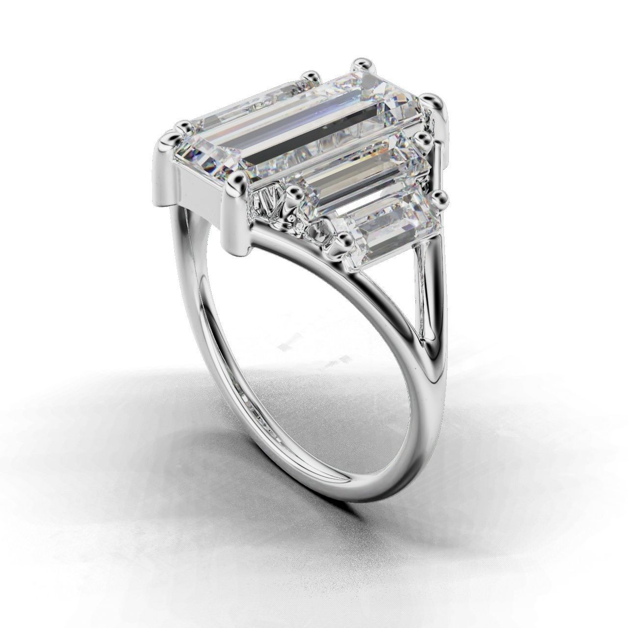 Ring  Baguette 3D print model_16