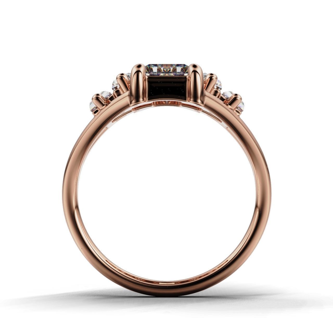 Ring  Baguette 3D print model_11