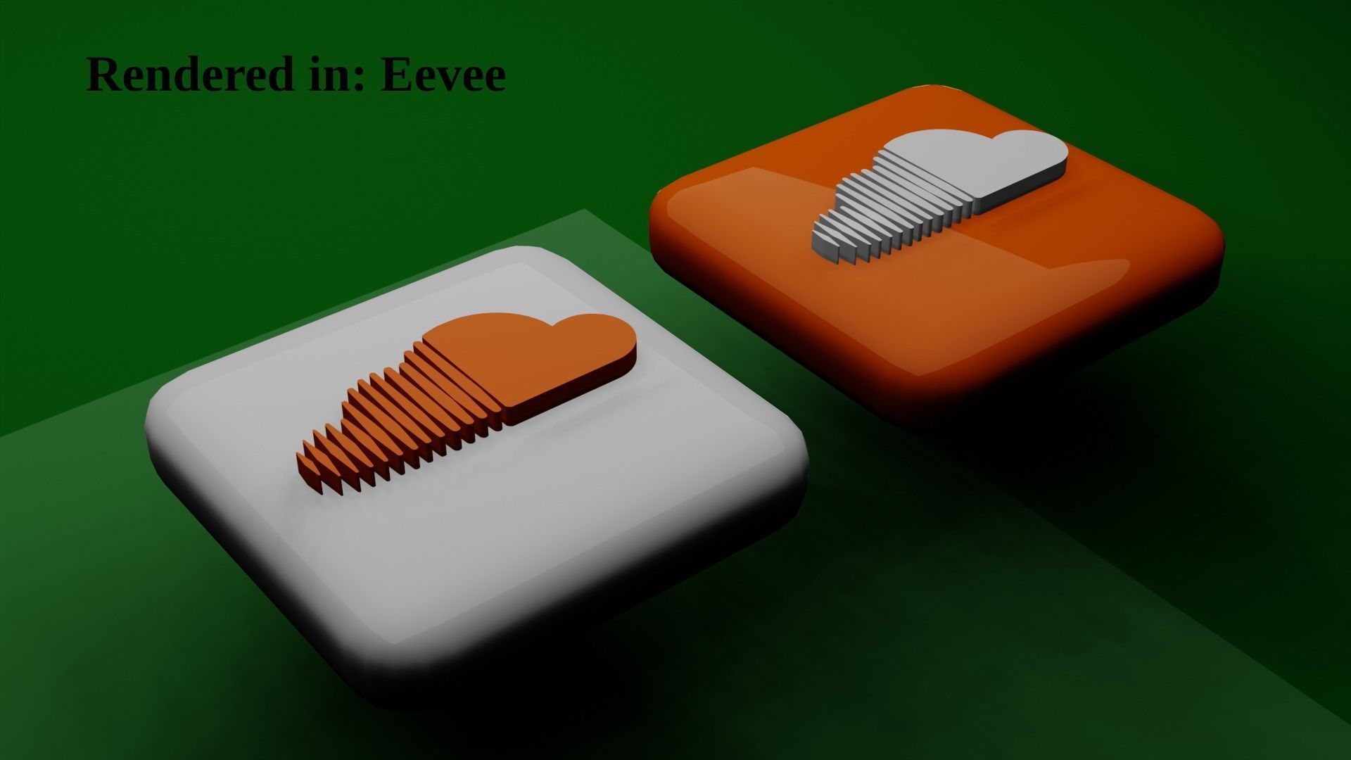 SOUNDCLOUD Icons Emojis 2 variants Low-poly 3D model_3