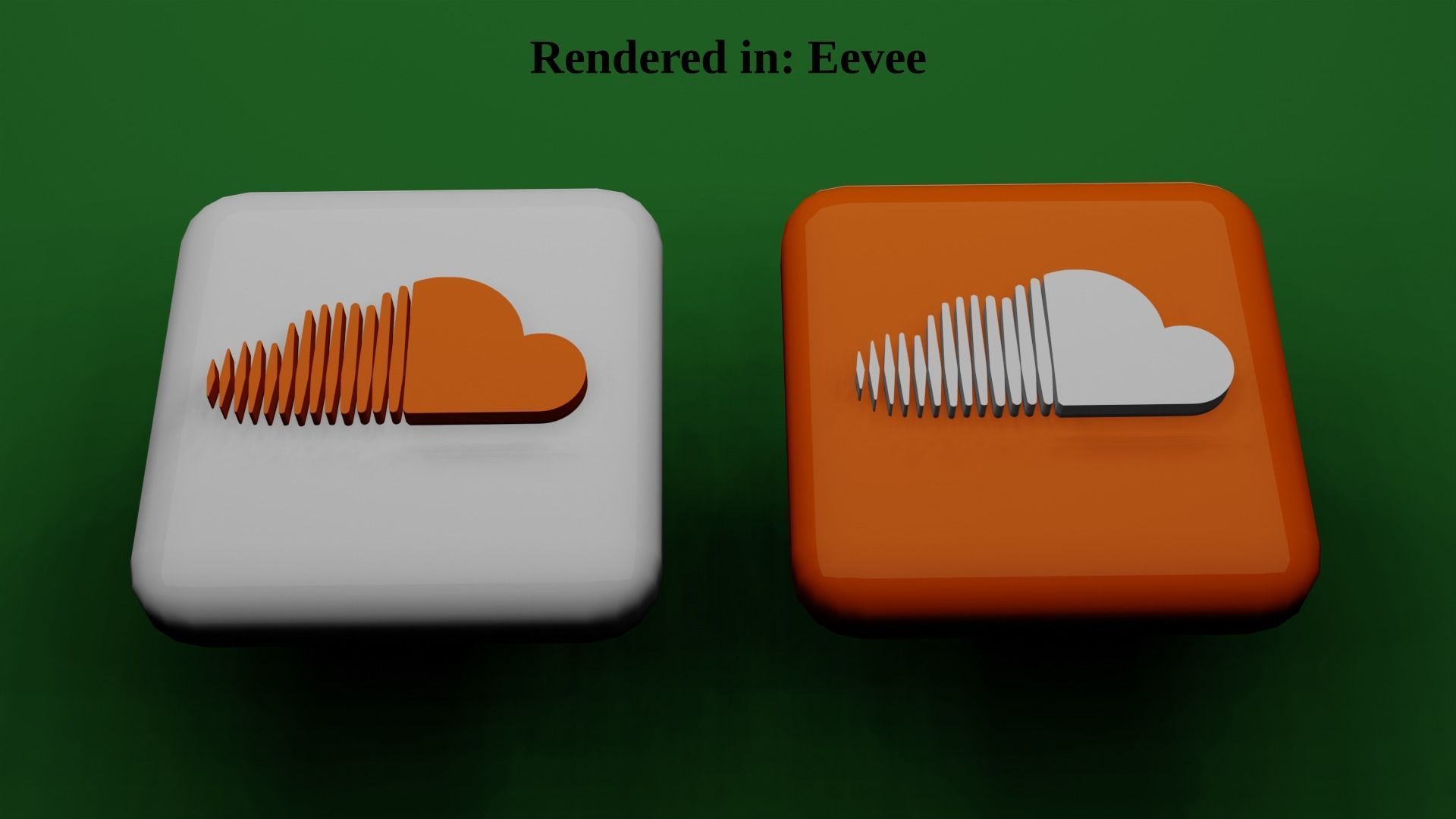 SOUNDCLOUD Icons Emojis 2 variants Low-poly 3D model_2