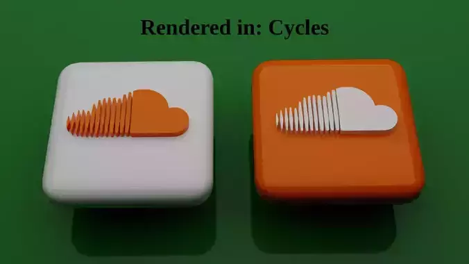 SOUNDCLOUD Icons Emojis 2 variants Low-poly 3D model