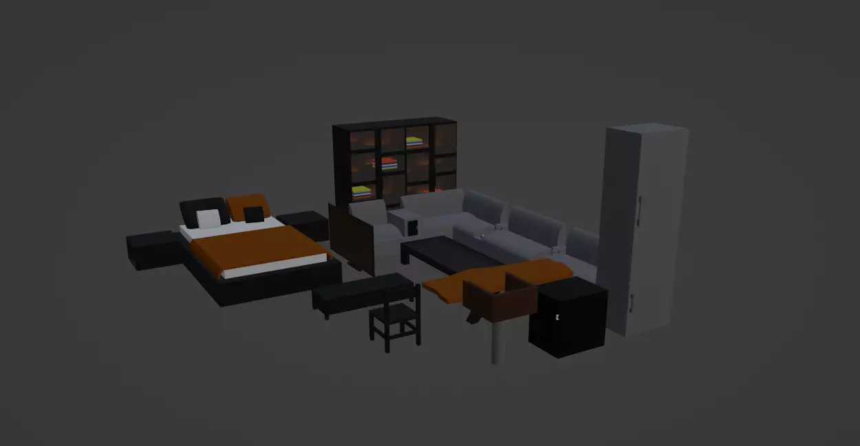 Room assets for Room design 3D model_0