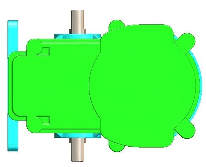 Non-contact single-stage worm gear reducer for 3d printing 3D print model_8