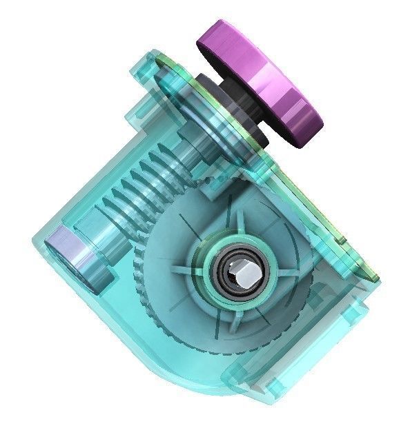 Non-contact single-stage worm gear reducer for 3d printing 3D print model_2