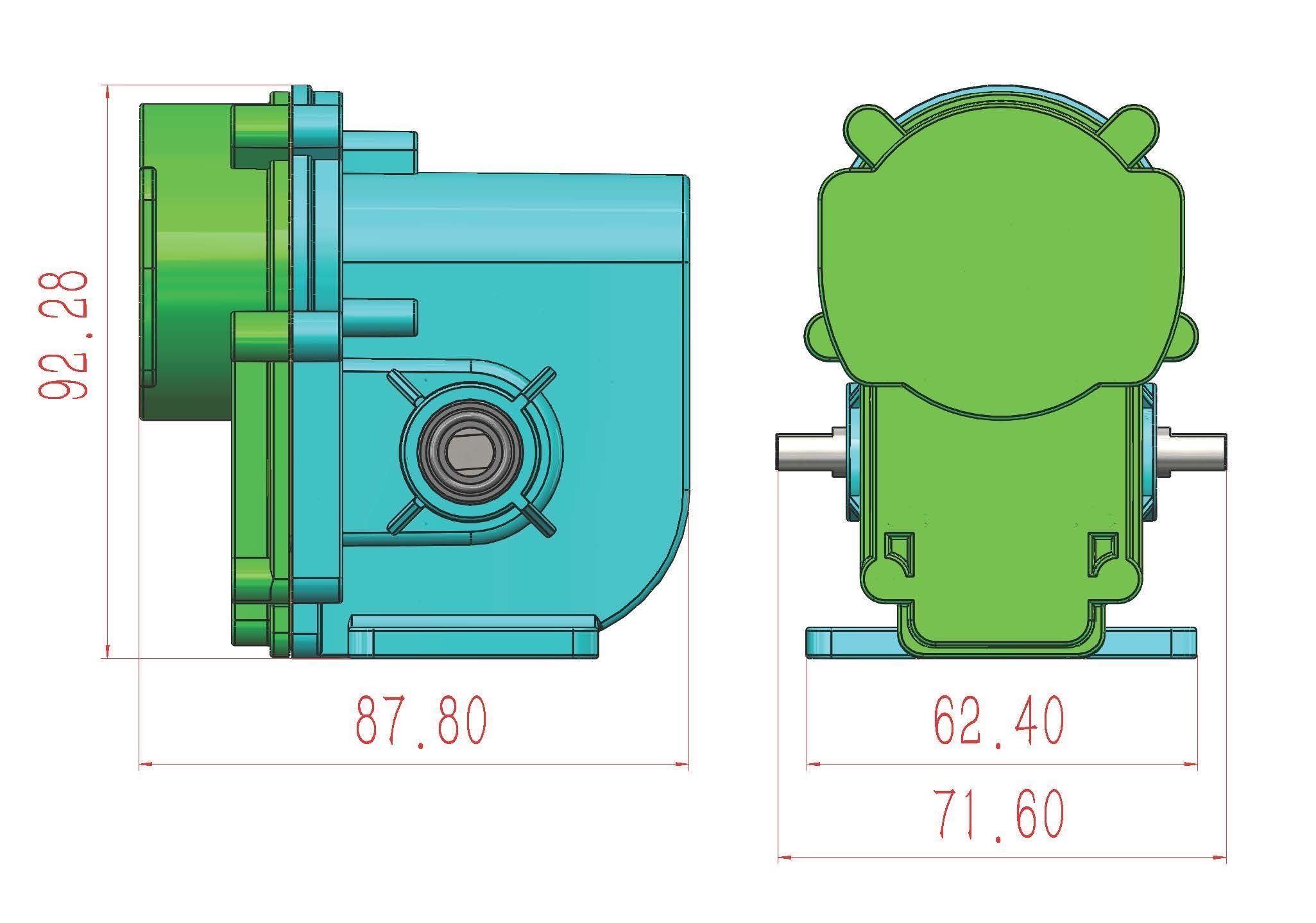 Non-contact single-stage worm gear reducer for 3d printing 3D print model_7