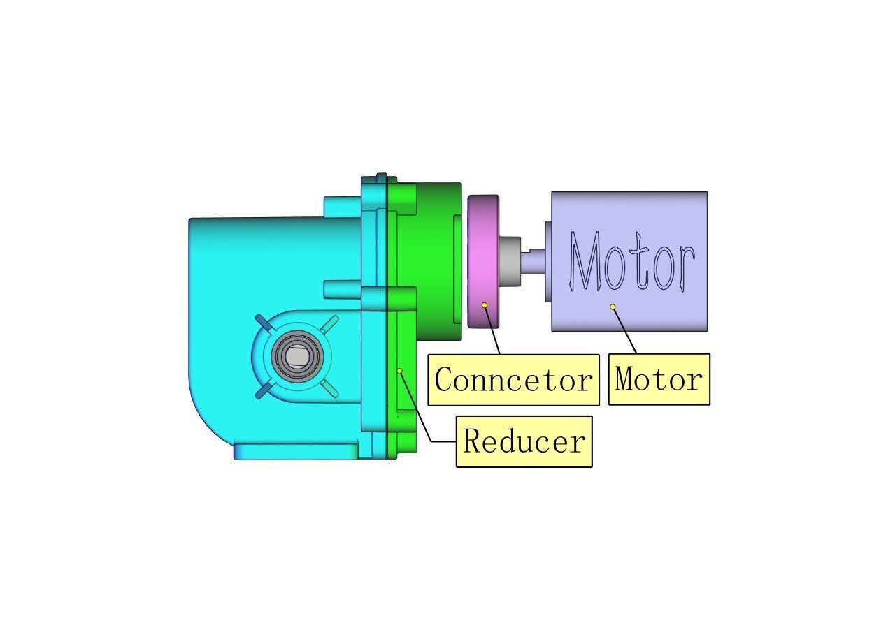 Non-contact single-stage worm gear reducer for 3d printing 3D print model_4