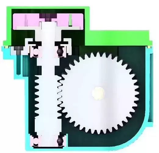 Non-contact single-stage worm gear reducer for 3d printing 3D print model