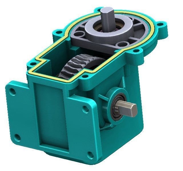 Non-contact single-stage worm gear reducer for 3d printing 3D print model_15