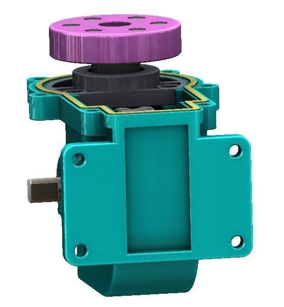 Non-contact single-stage worm gear reducer for 3d printing 3D print model_14