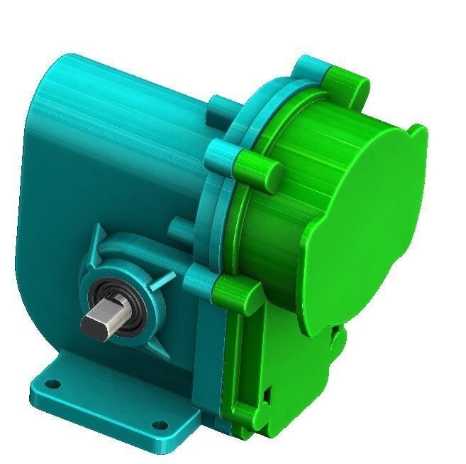 Non-contact single-stage worm gear reducer for 3d printing 3D print model_9