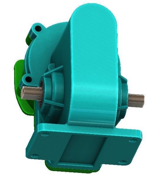 Non-contact single-stage worm gear reducer for 3d printing 3D print model_11