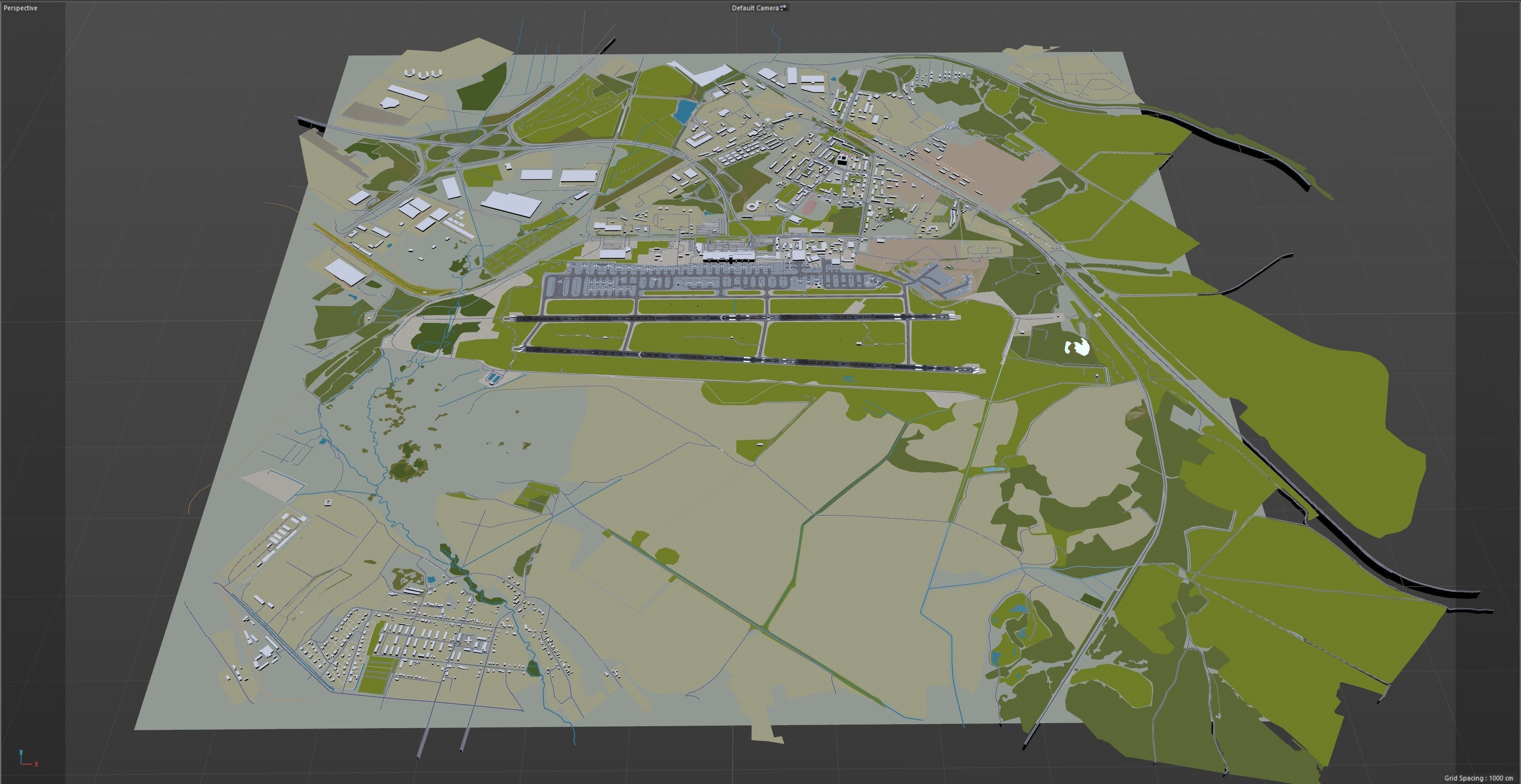 Yekaterinburg Koltsovo Airport 10km Low-poly 3D model_10