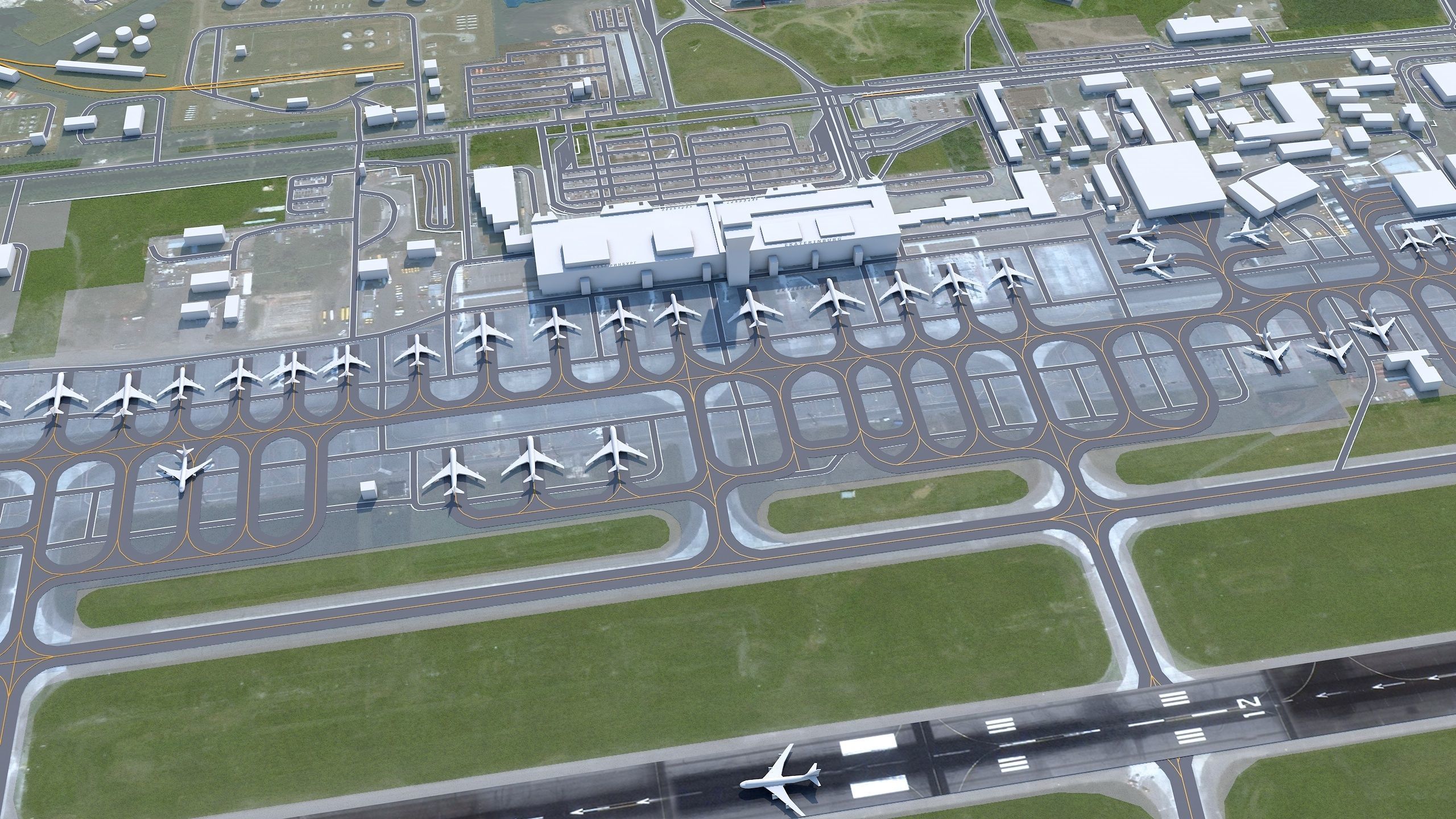 Yekaterinburg Koltsovo Airport 10km Low-poly 3D model_2