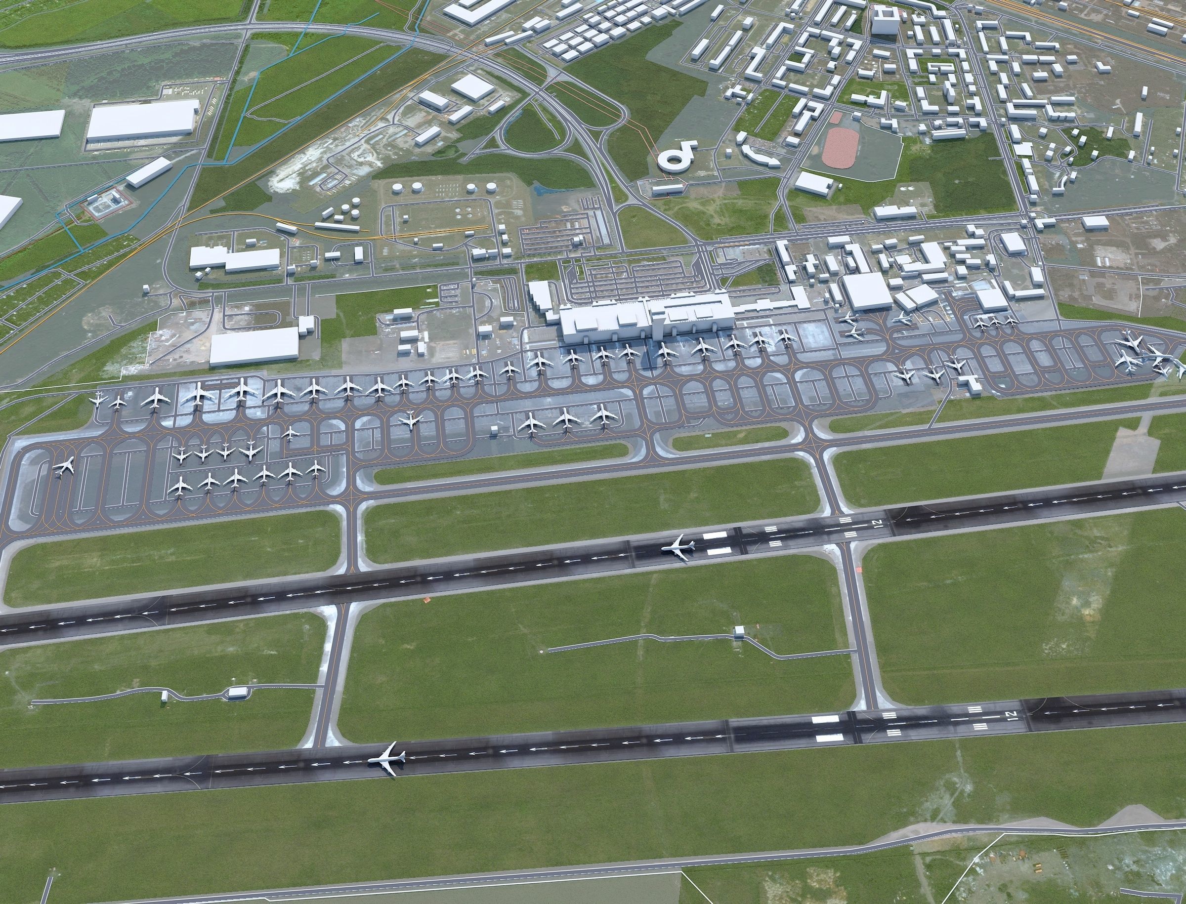 Yekaterinburg Koltsovo Airport 10km Low-poly 3D model_1