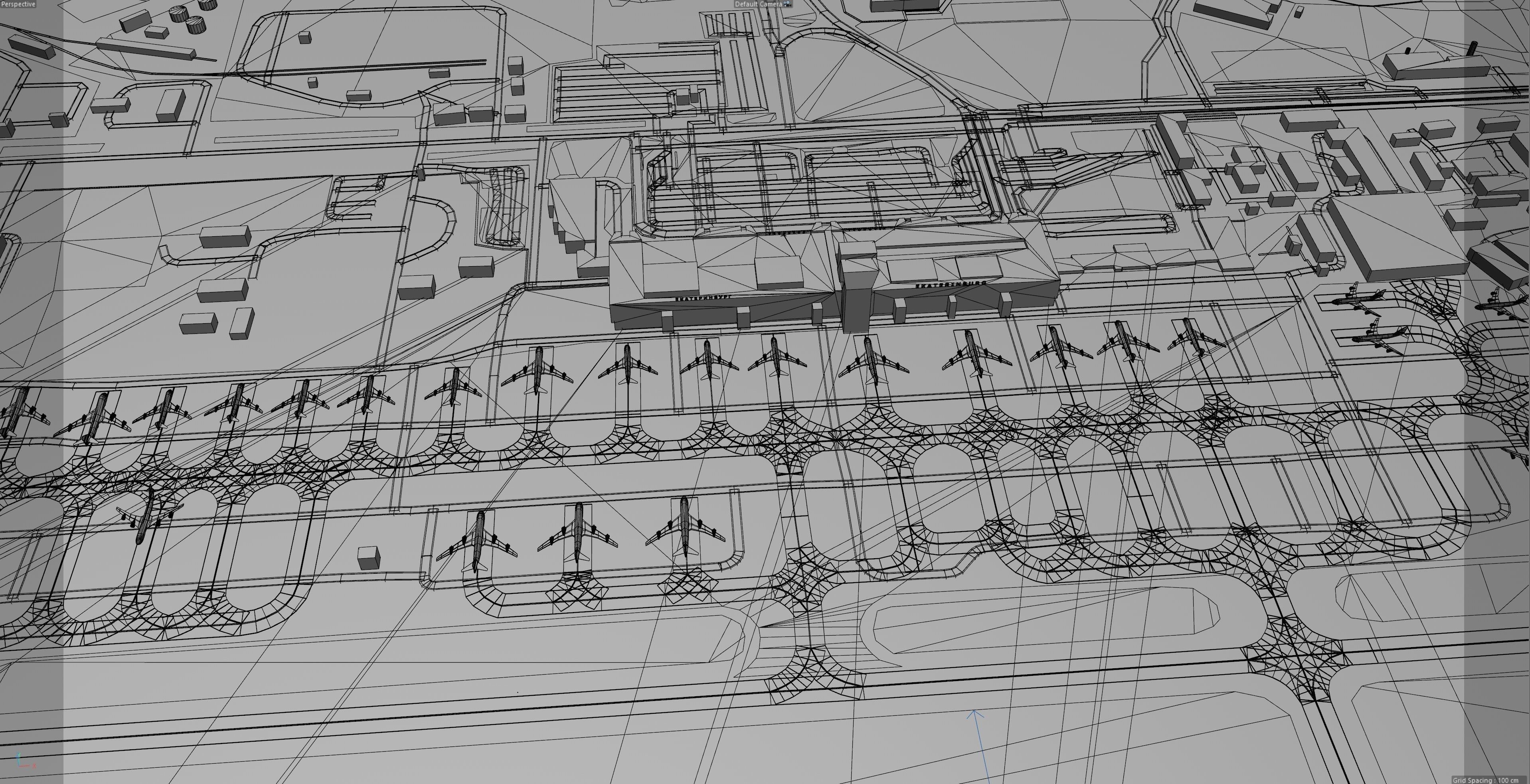 Yekaterinburg Koltsovo Airport 10km Low-poly 3D model_9