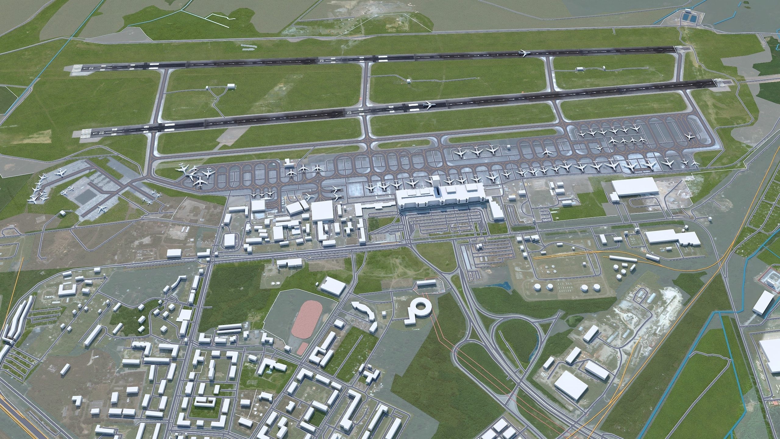 Yekaterinburg Koltsovo Airport 10km Low-poly 3D model_4