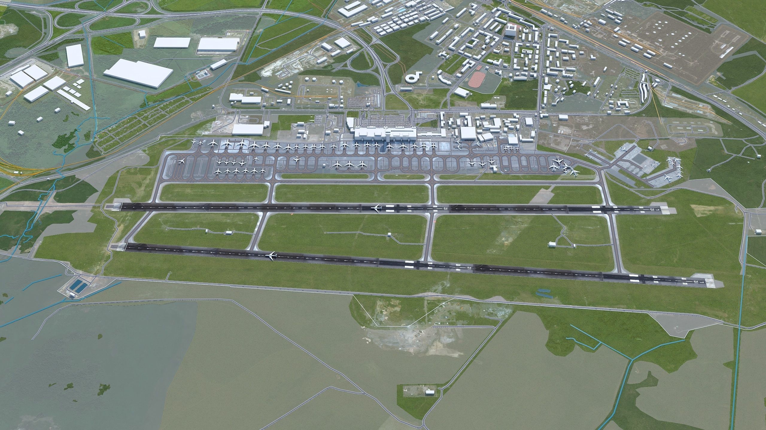 Yekaterinburg Koltsovo Airport 10km Low-poly 3D model_3