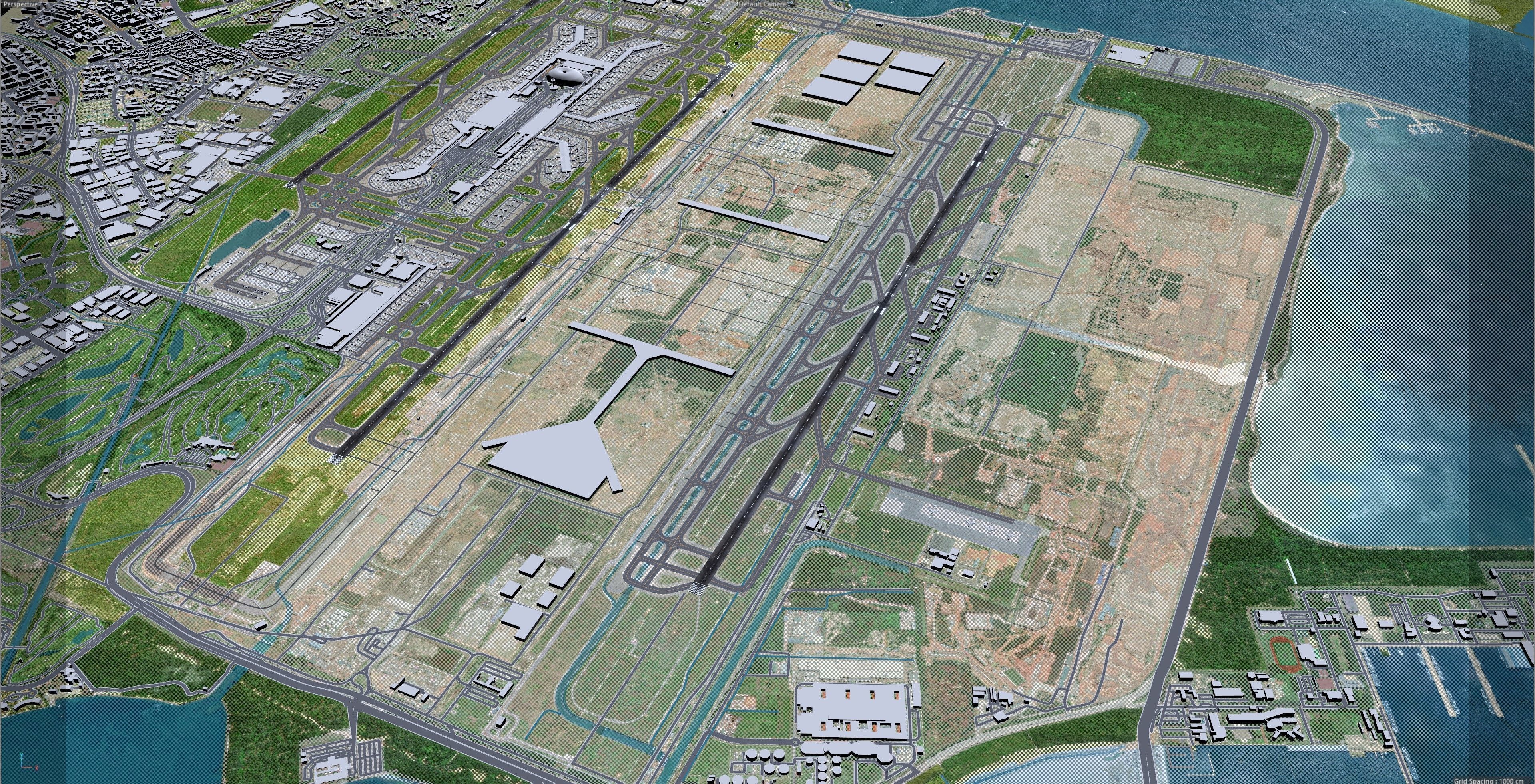 Singapore Changi Airport 10km Low-poly 3D model_8