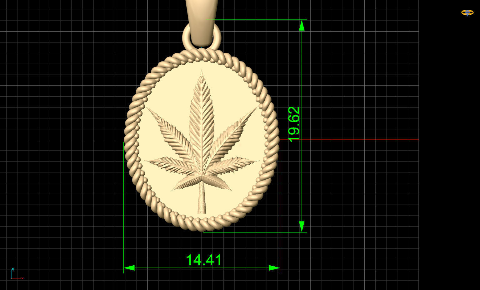 Marijuana pendant silver gold printable jewelry 3D model 3D print model_8