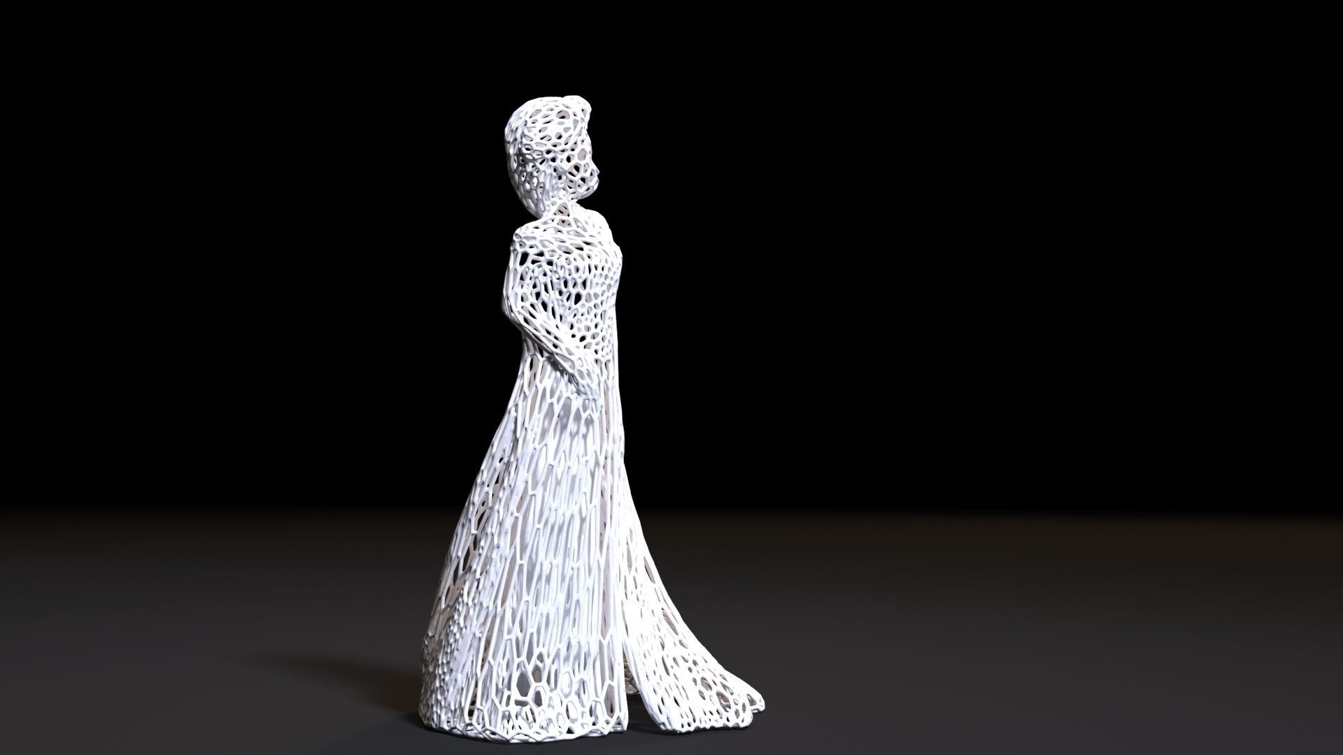 Elsa voronoi 3D print model_6