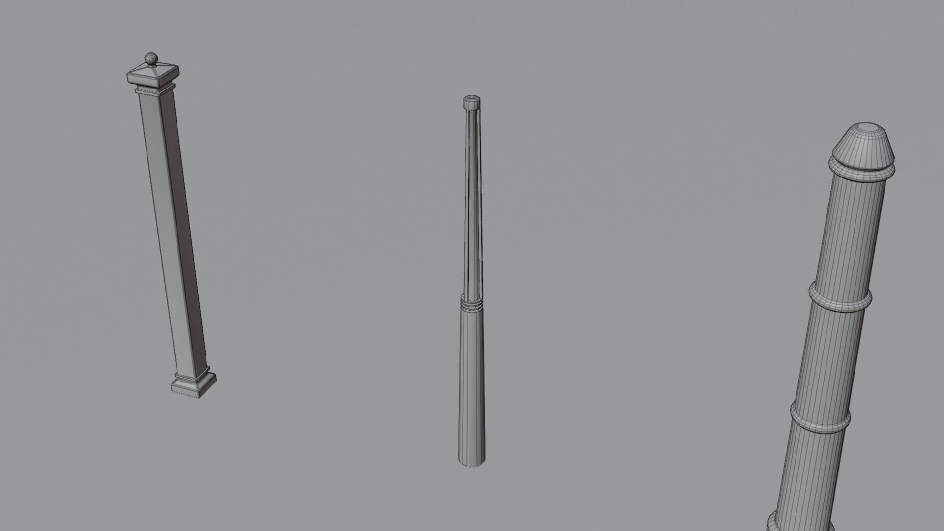 3d street poles 3d models pack Free low-poly 3D model_16