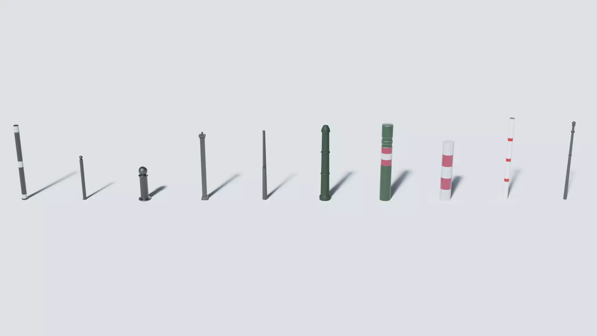 3d street poles 3d models pack Free low-poly 3D model_0