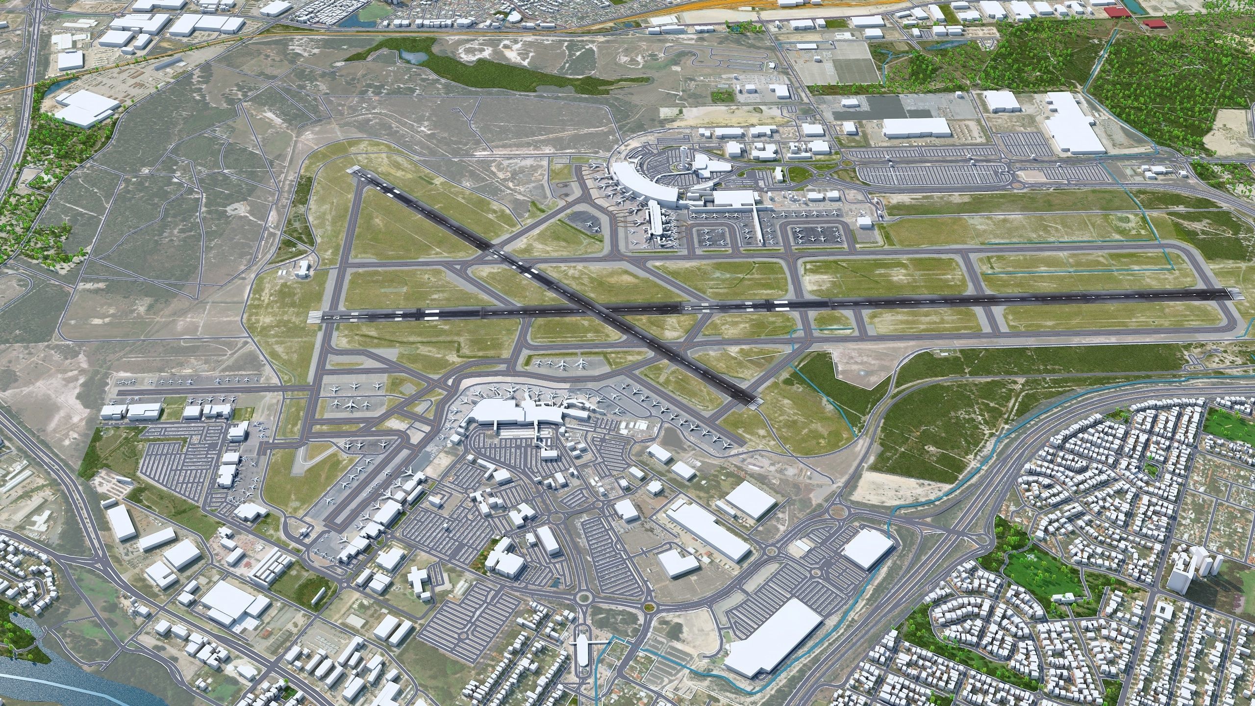 Perth Airport 10km Low-poly 3D model_4