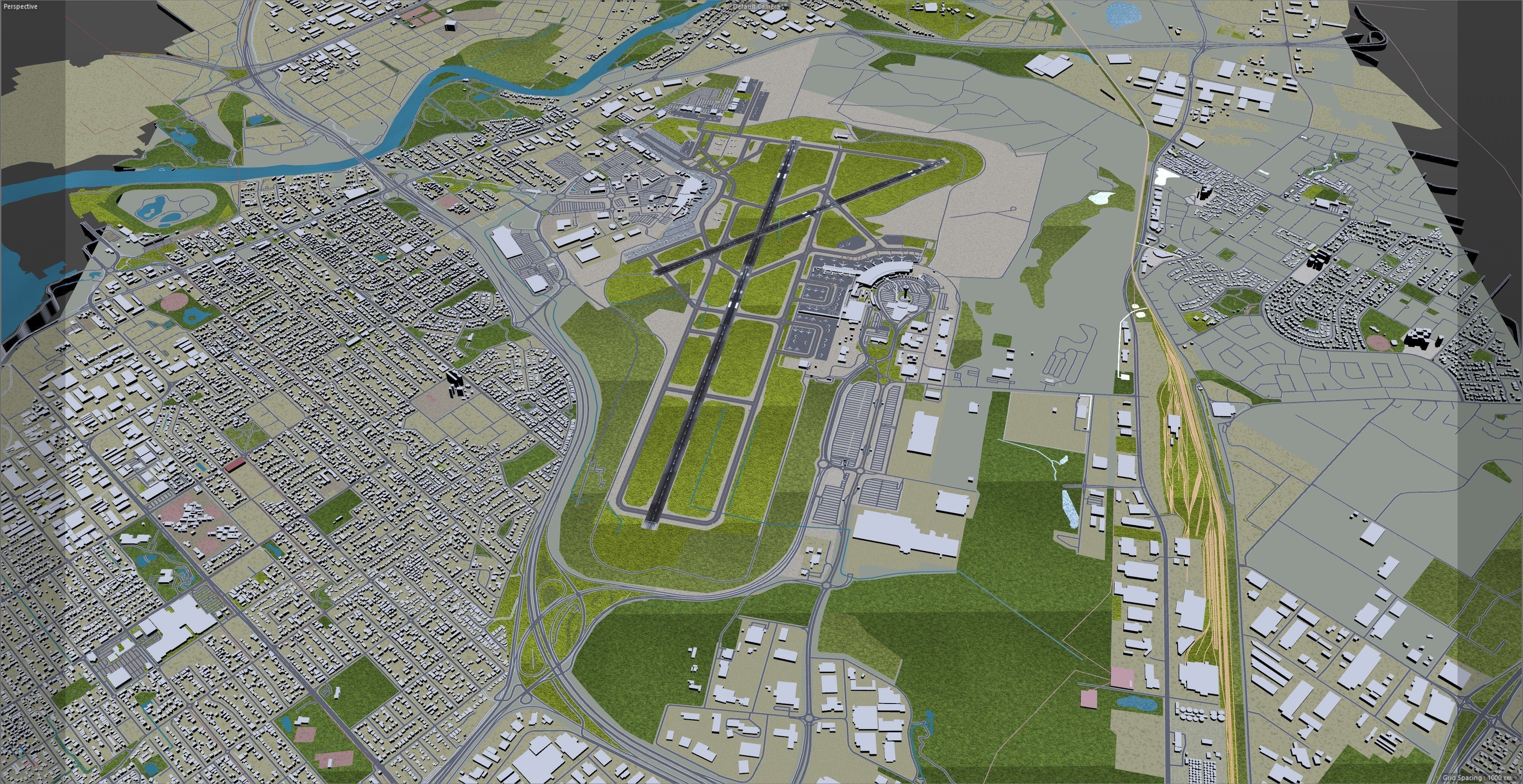 Perth Airport 10km Low-poly 3D model_8